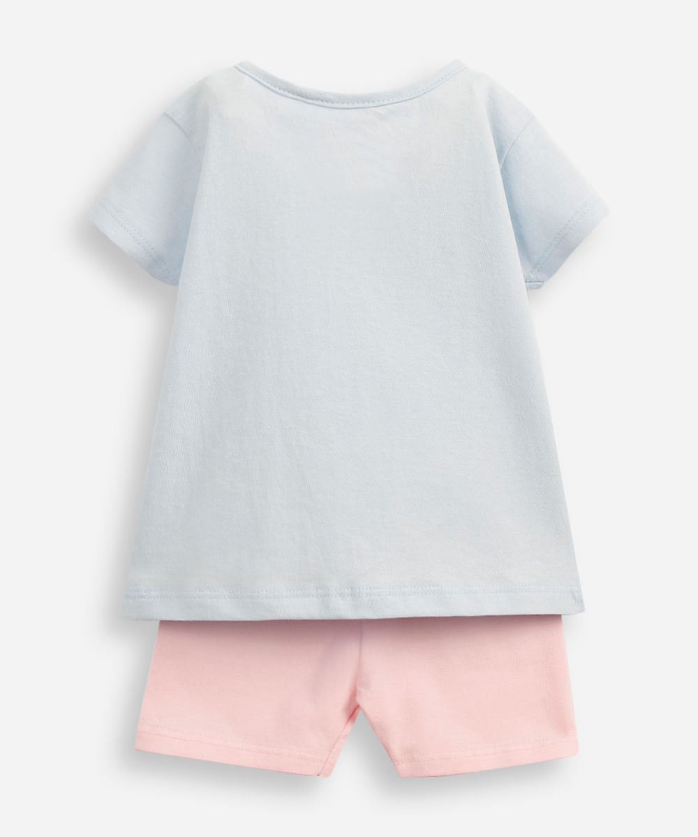 conjunto infantil curto stitch colorido