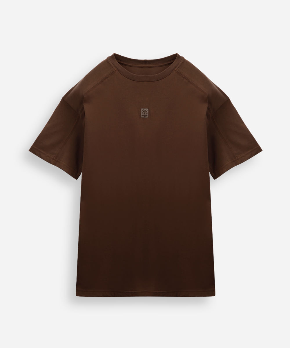 camiseta infantil oversized sk8 marrom