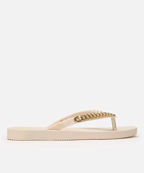chinelo feminino corrente zaxy off white
