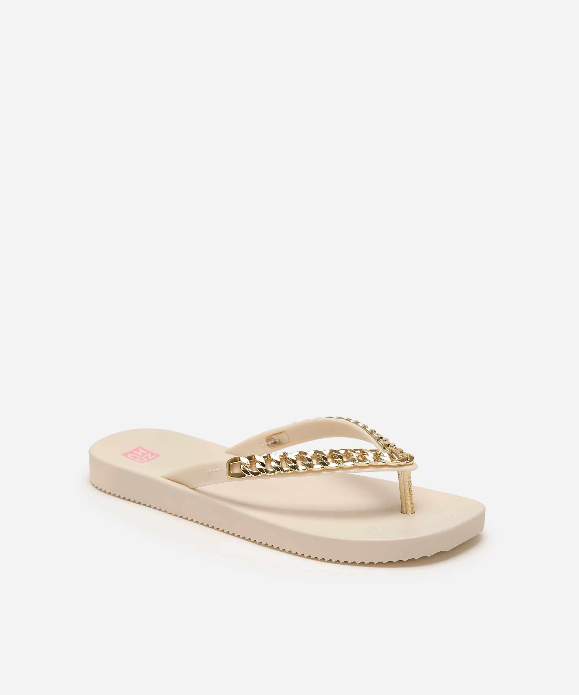 chinelo feminino corrente zaxy off white