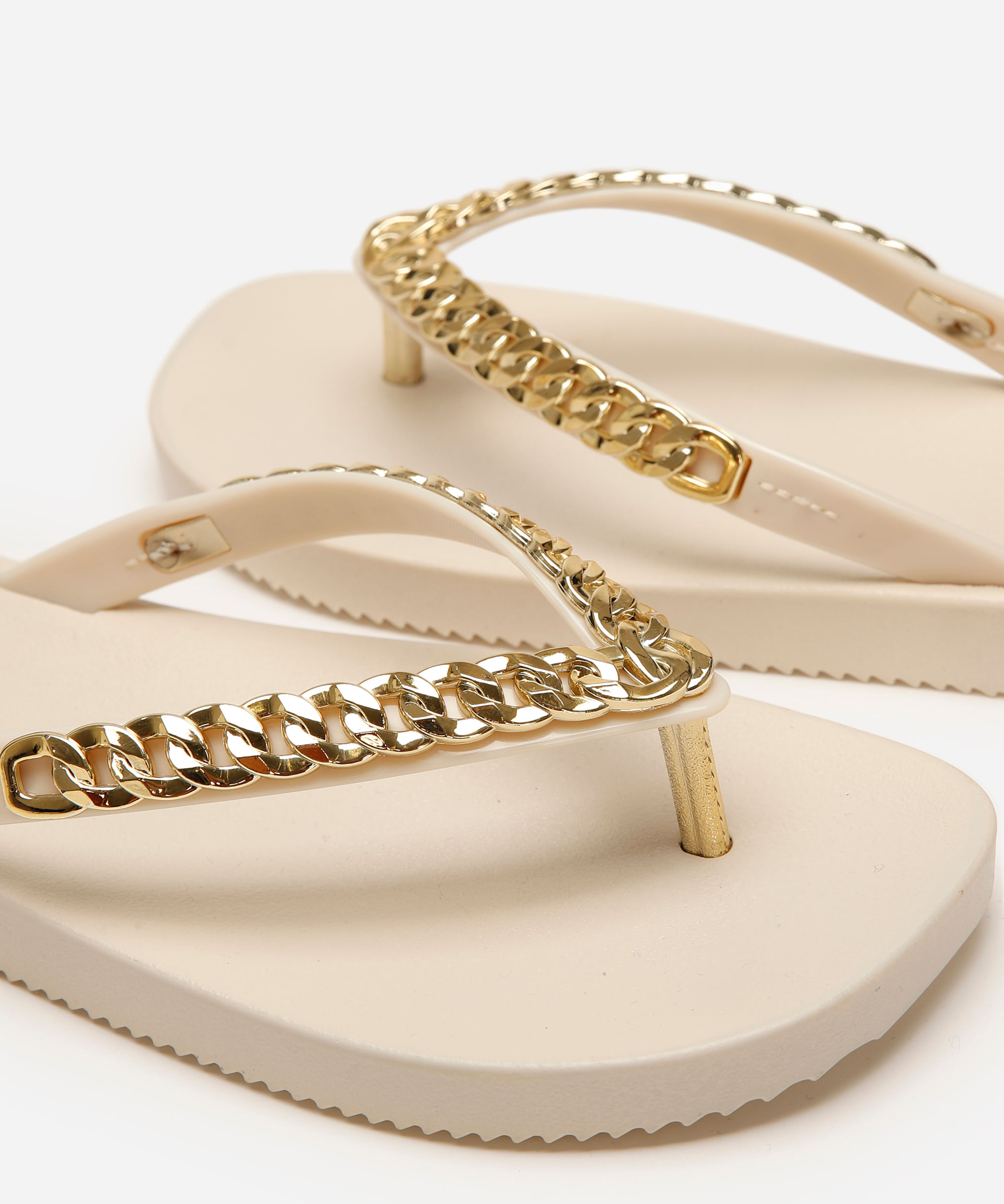 chinelo feminino corrente zaxy off white