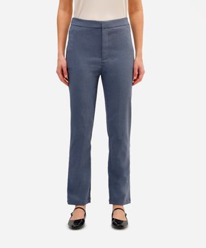 calça skinny feminina cós elástico azul