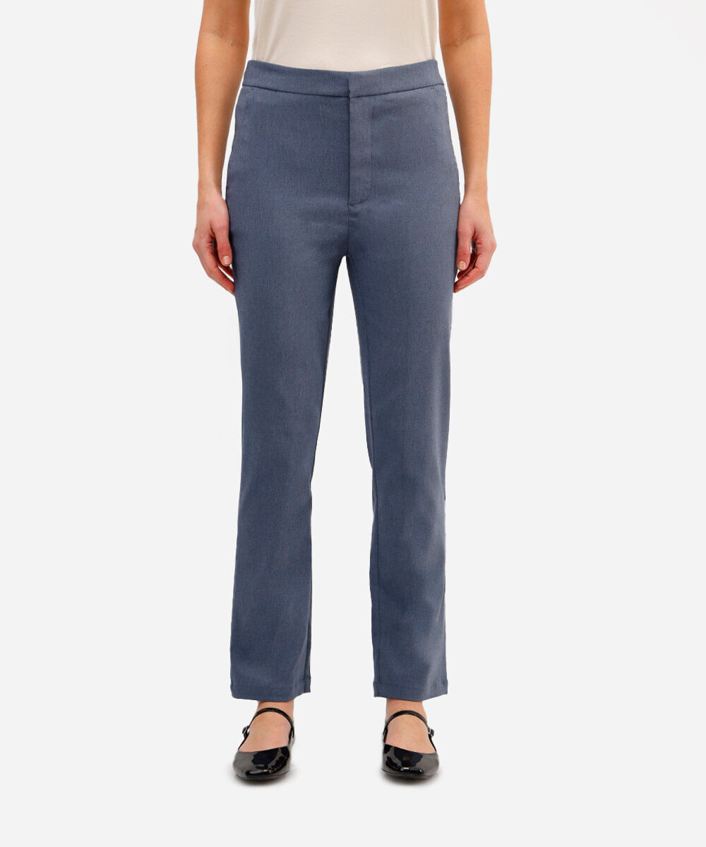 calça skinny feminina cós elástico azul