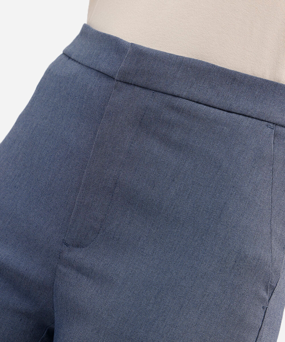 calça skinny feminina cós elástico azul