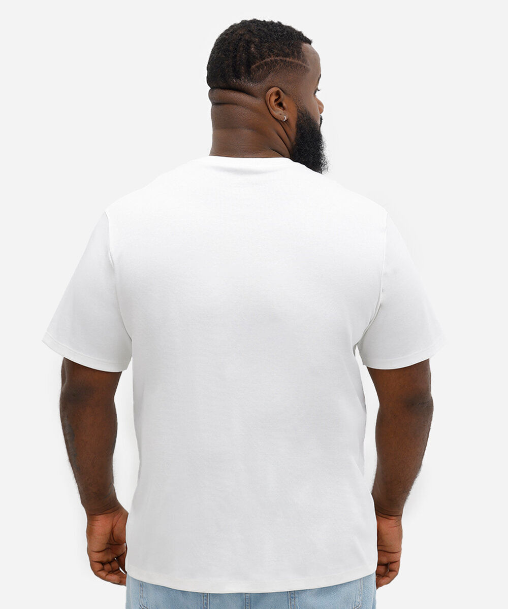 camiseta de algodão peruano bold plus size branca