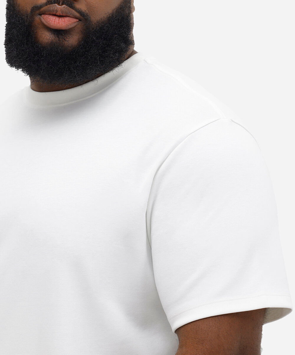 camiseta de algodão peruano bold plus size branca