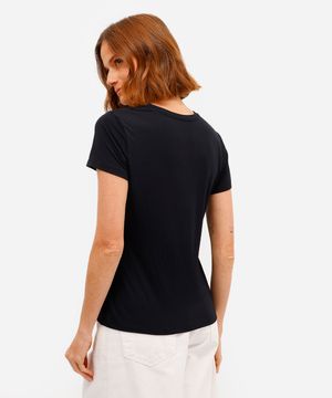 camiseta feminina manga curta airtech preta