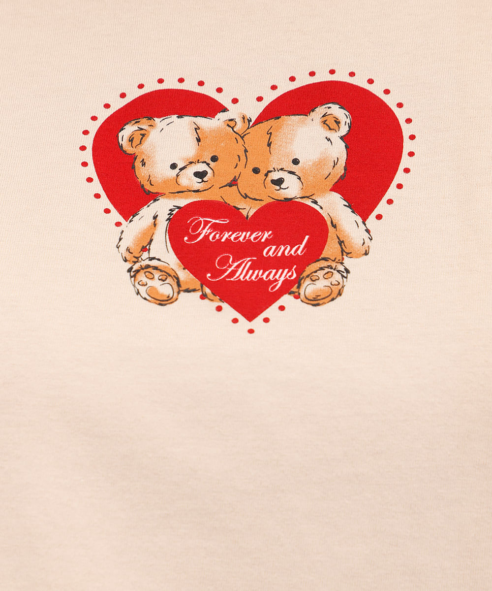camiseta feminina de algodão forever and always bege