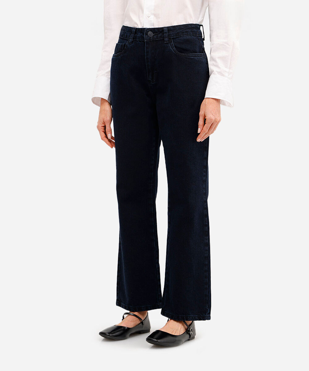 calça reta feminina jeans sawary azul