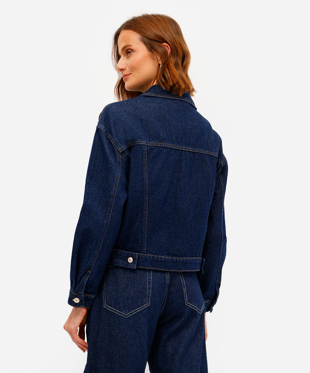 jaqueta feminina jeans azul