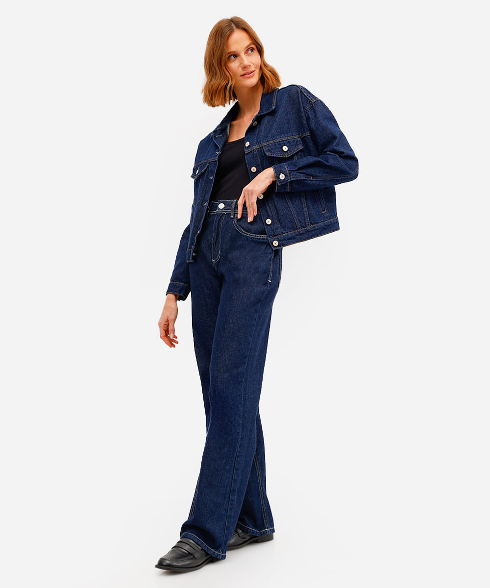 jaqueta feminina jeans azul