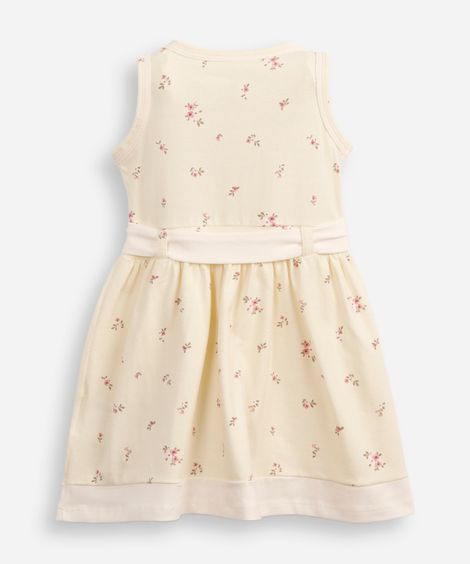 vestido de algodão infantil floral amarelo