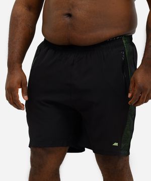 short plus size com elástico e tela esportivo ace verde