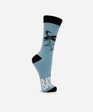 meia masculina cano longo batman azul
