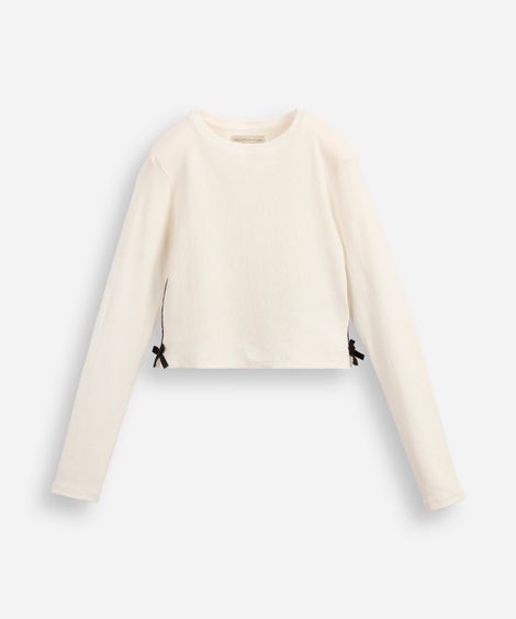 blusa infantil laços laterais off white