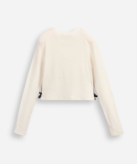 blusa infantil laços laterais off white