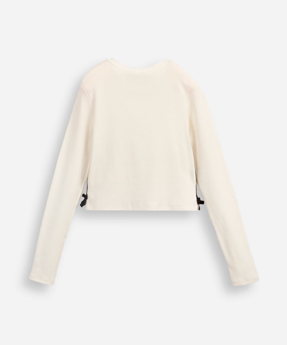 blusa infantil laços laterais off white