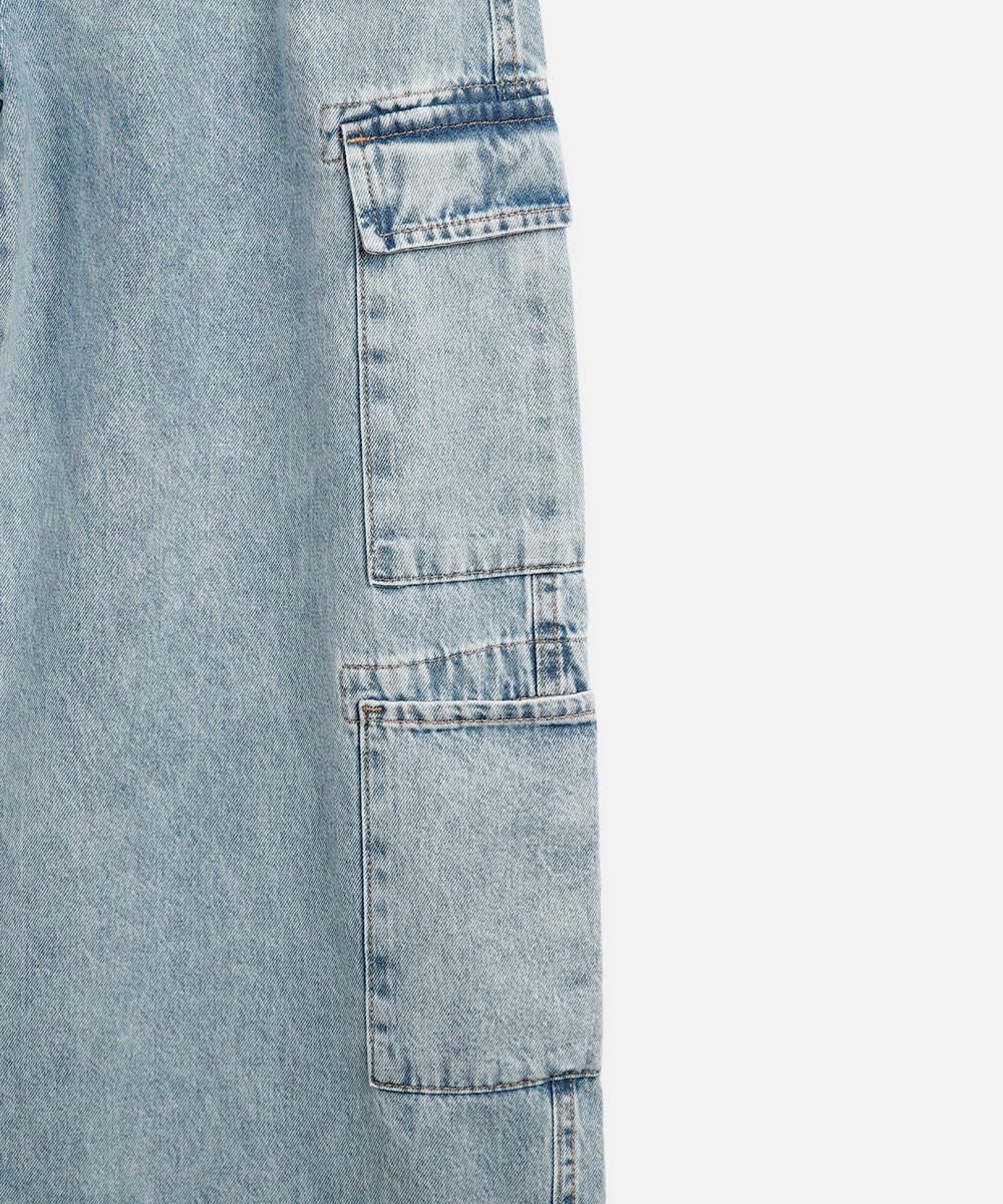 calça jeans juvenil skater - jeans claro