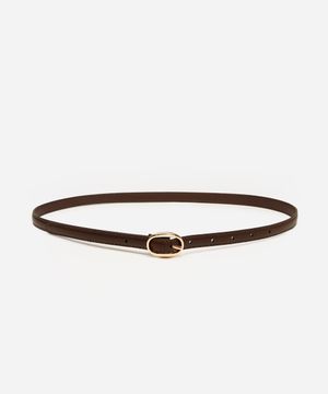 cinto fino fivela oval mindset marrom