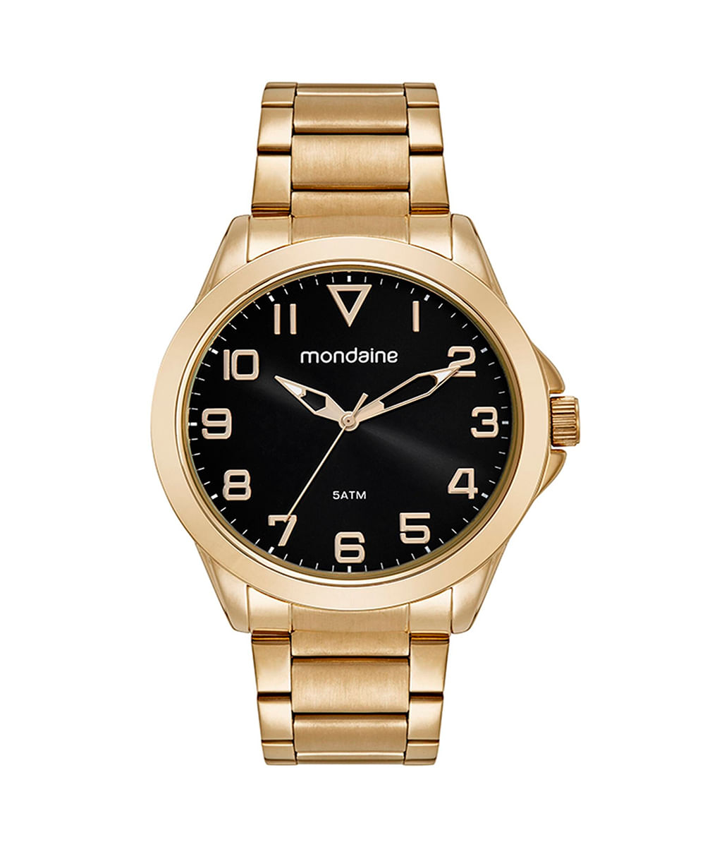 kit relógio masculino analógico mondaine 32605gpmvde1ke dourado