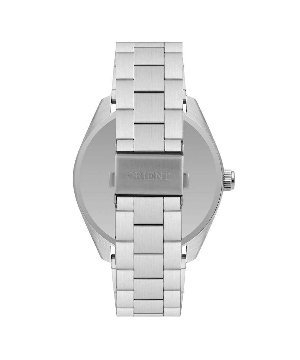 relógio masculino analógico calendário orient mbss1497 d2sx prateado