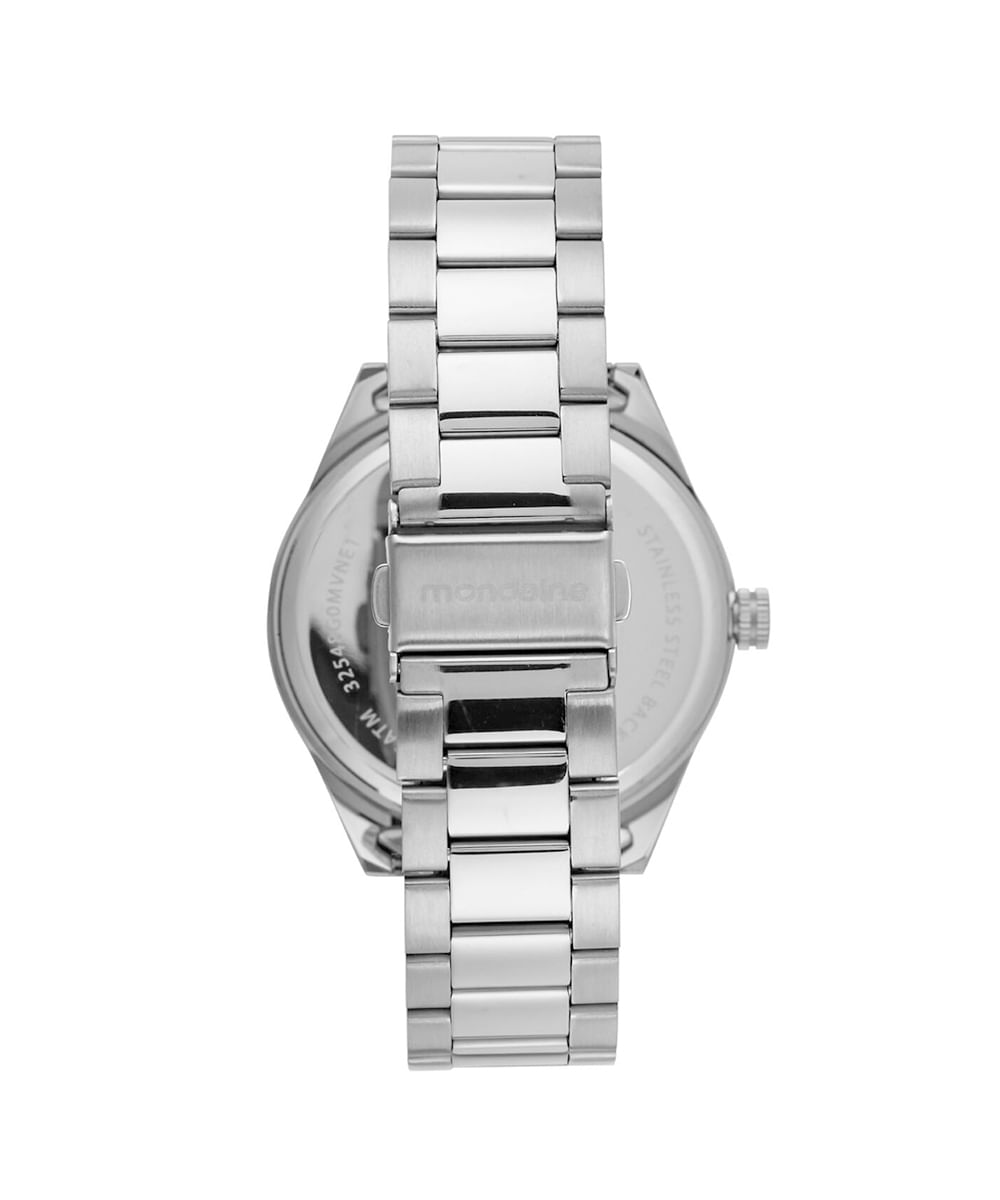 kit relógio masculino analógico mondaine  32548g0mvne1kc prateado