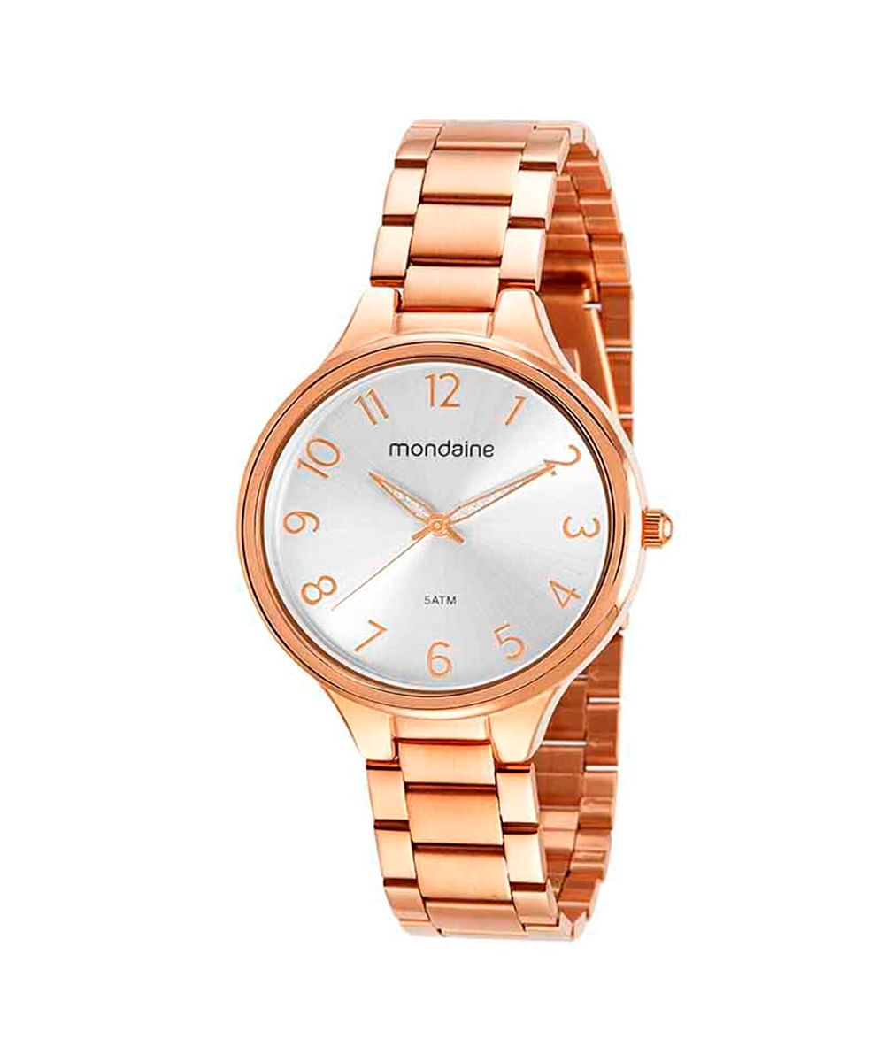 kit relógio feminino analógico mondaine  32418lpmvre3kd rosa - rosê