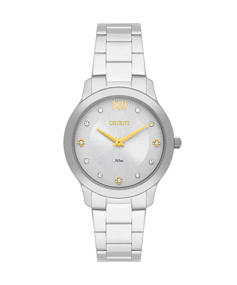 relógio feminino analógico orient fbss0134 s3sx prateado