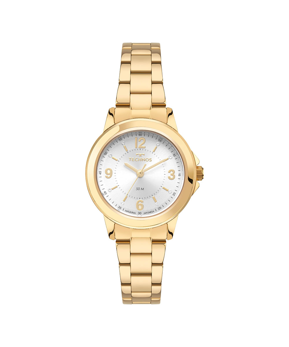 kit relógio feminino analógico technos 2036nbd k1k dourado