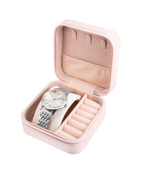 kit relógio feminino analógico lince lrmm035l36 s2sx pj prateado