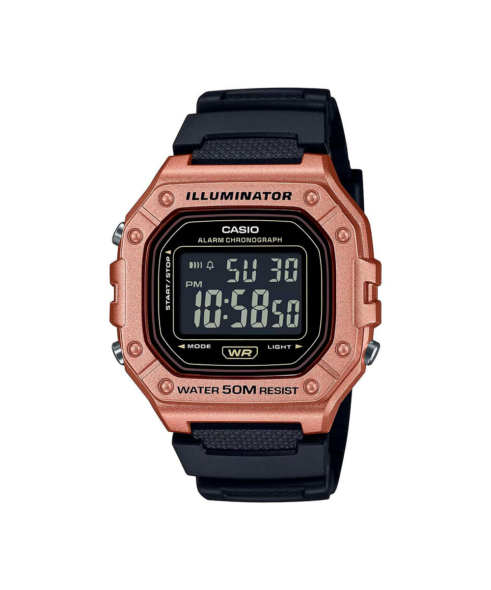 relógio masculino digital casio w 218hm 5bvdf preto