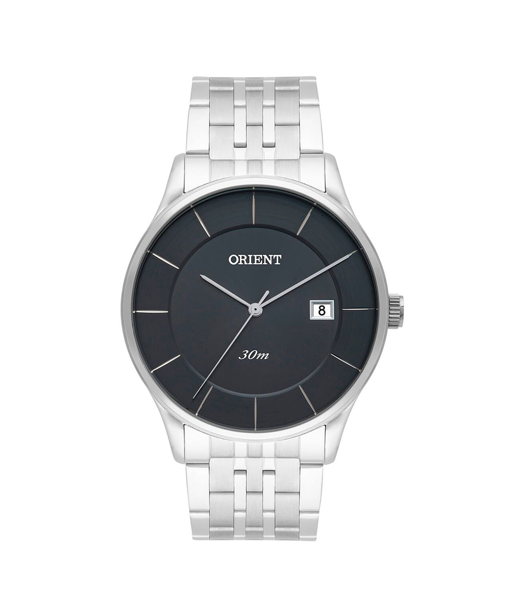 relógio masculino analógico calendário orient mbss1293 g1sx prateado