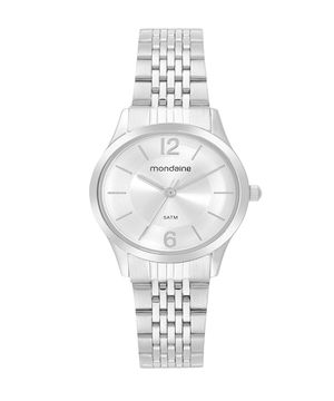 kit relógio feminino mondaine 32698l0mvne3kc analógico prateado
