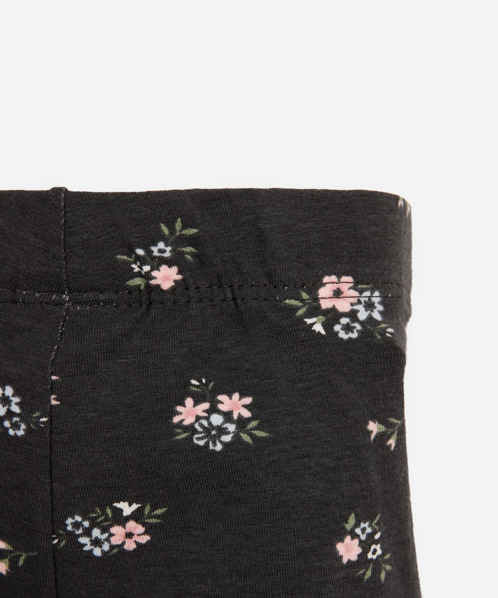 kit de 2 leggings liso e estampado liberty colorido
