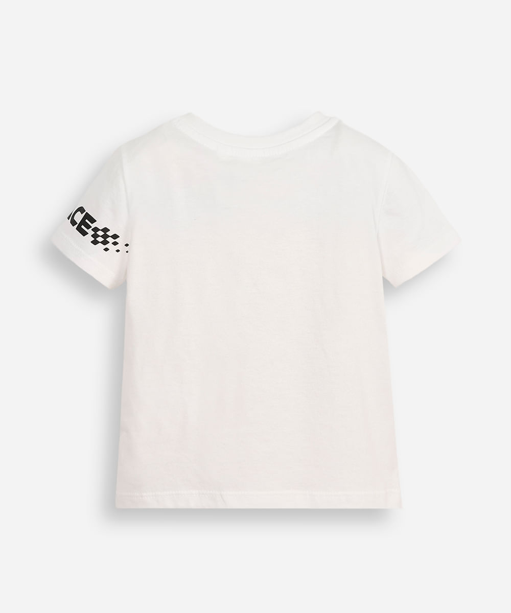 camiseta infantil stitch no carro branca