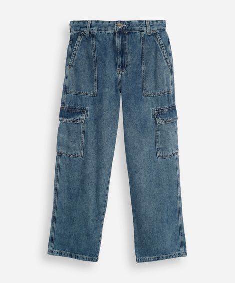 calça jeans juvenil skater azul