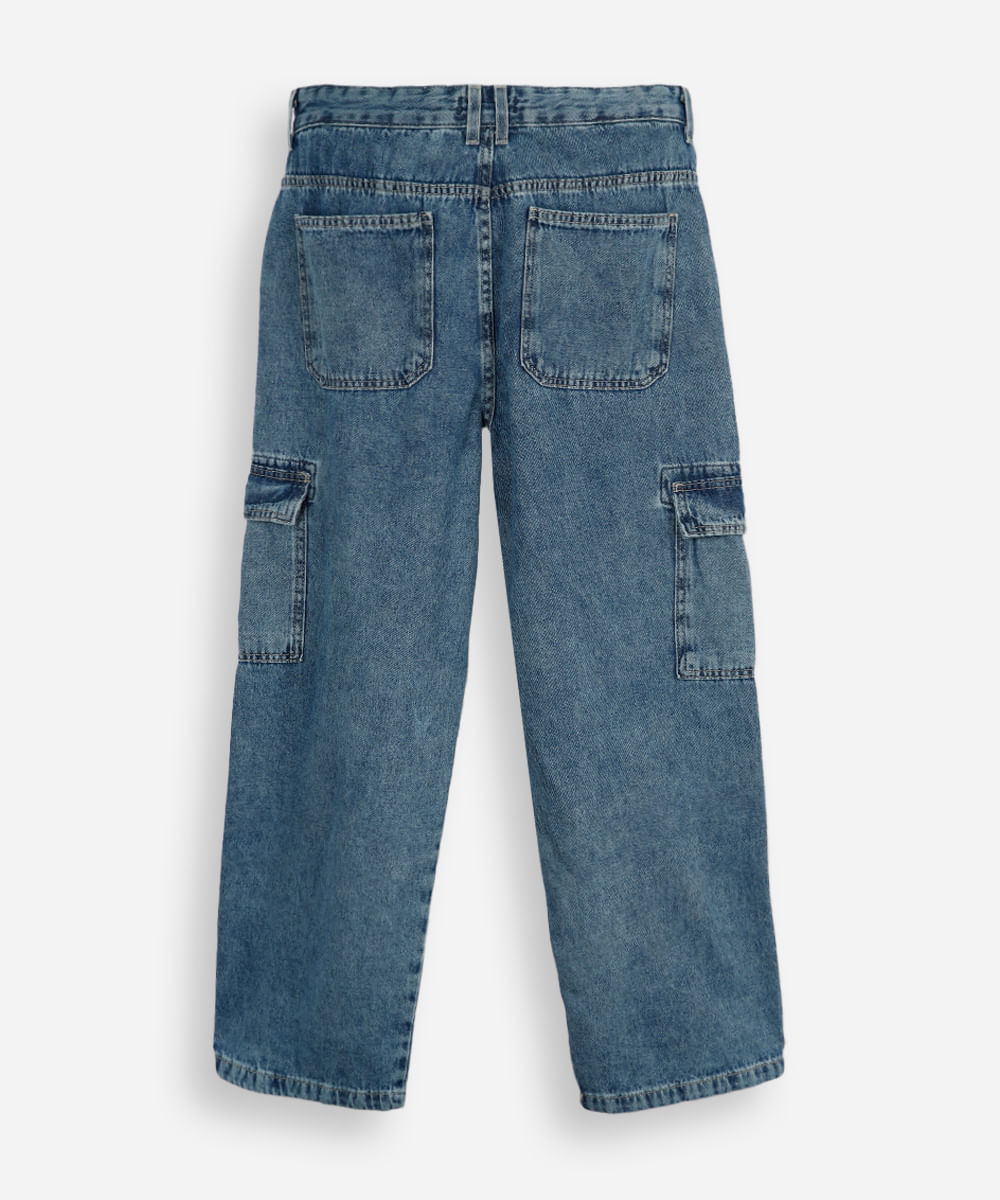 calça jeans juvenil skater azul
