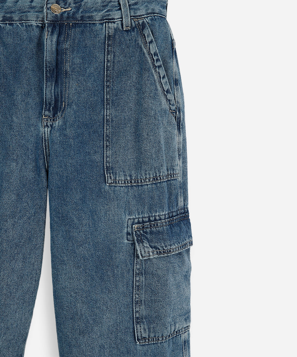 calça jeans juvenil skater azul