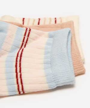 kit de 3 meias femininas cano médio colorido
