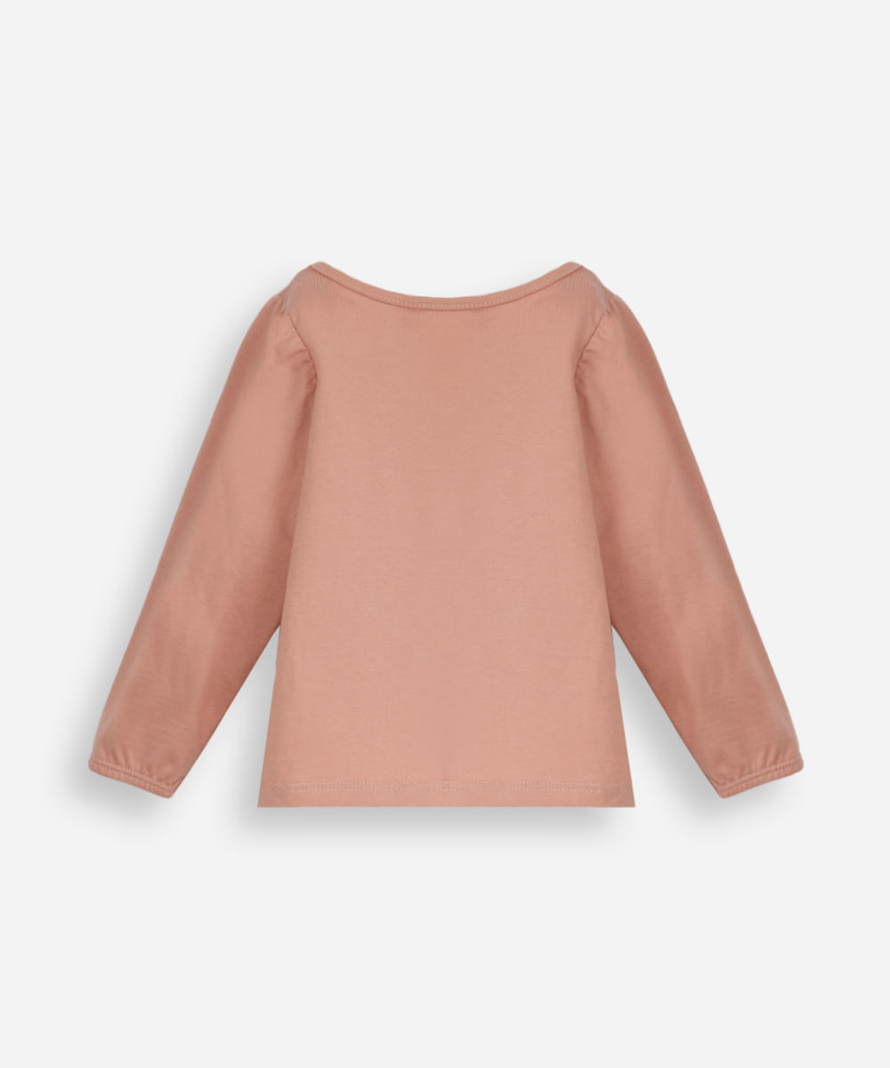 blusa infantil de algodão com laços rosa
