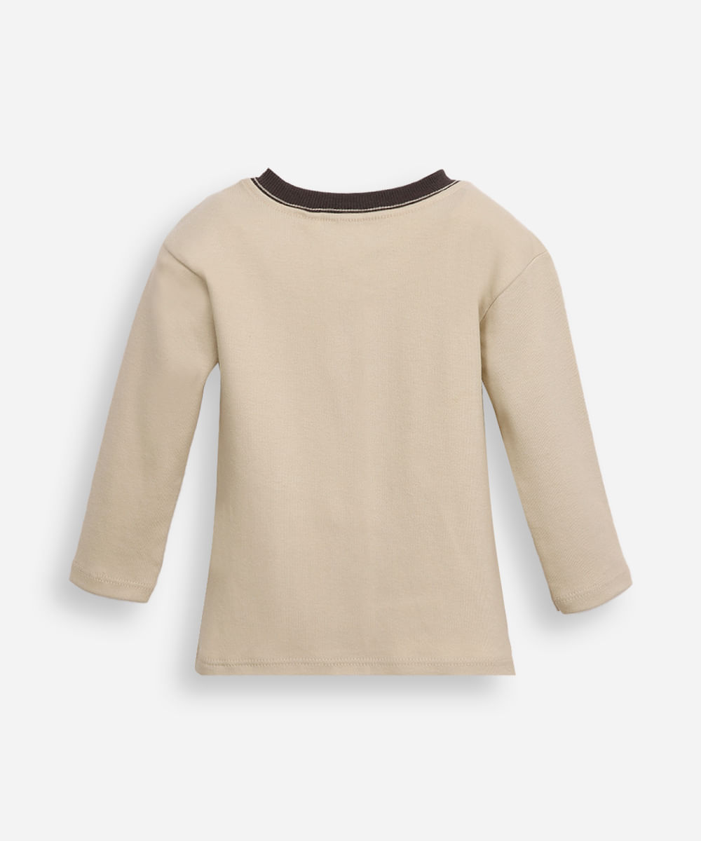 camiseta infantil explorere manga longa bege