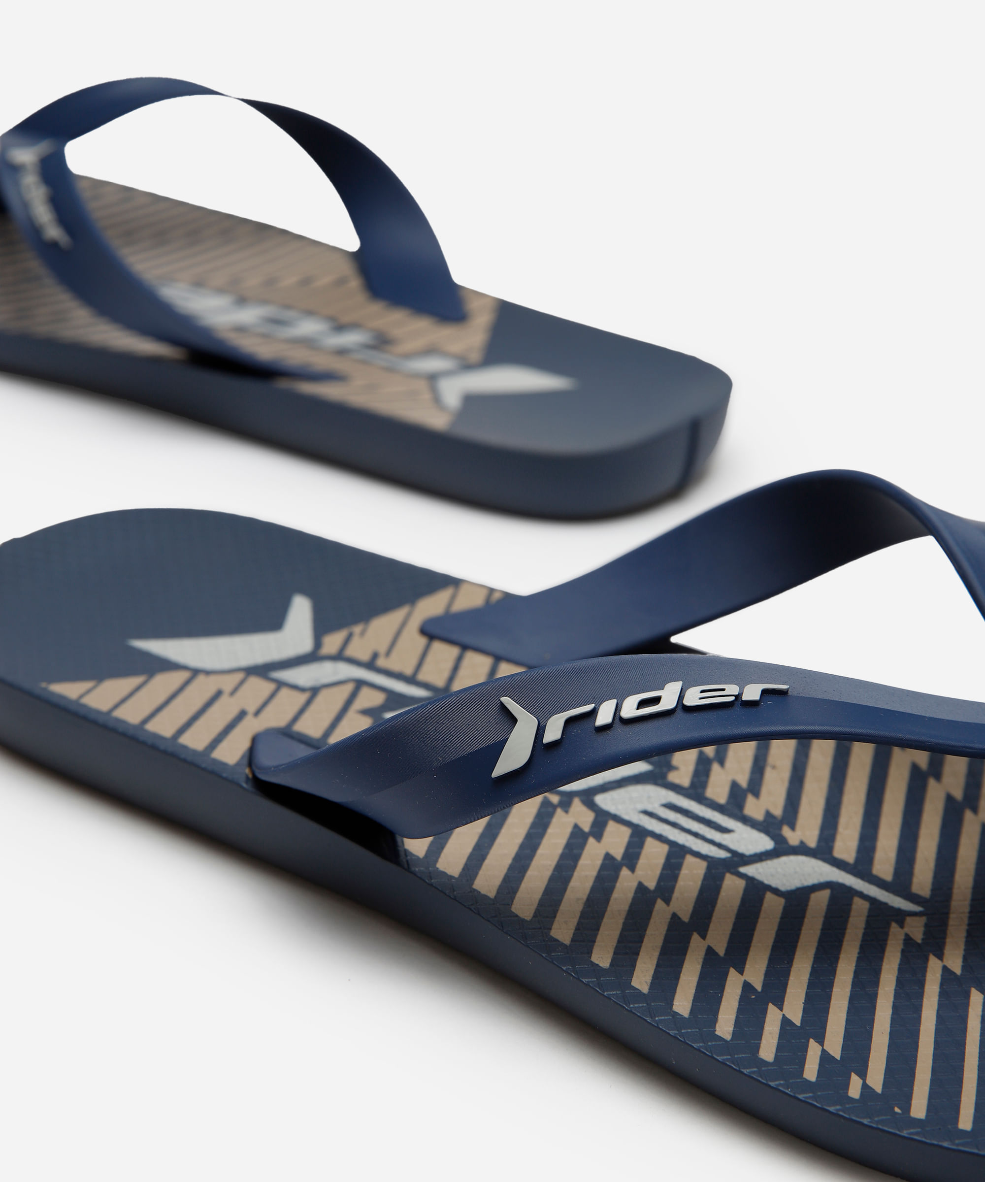 chinelo masculino com listras rider azul