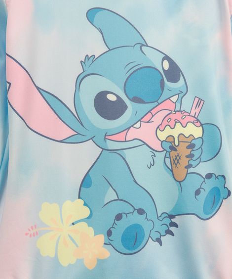 maiô infantil stitch com decote nas costas colorido