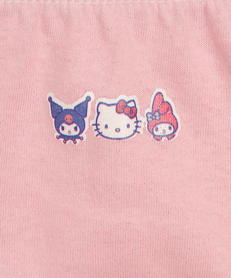 kit de 5 calcinhas de algodão hello kitty colorido