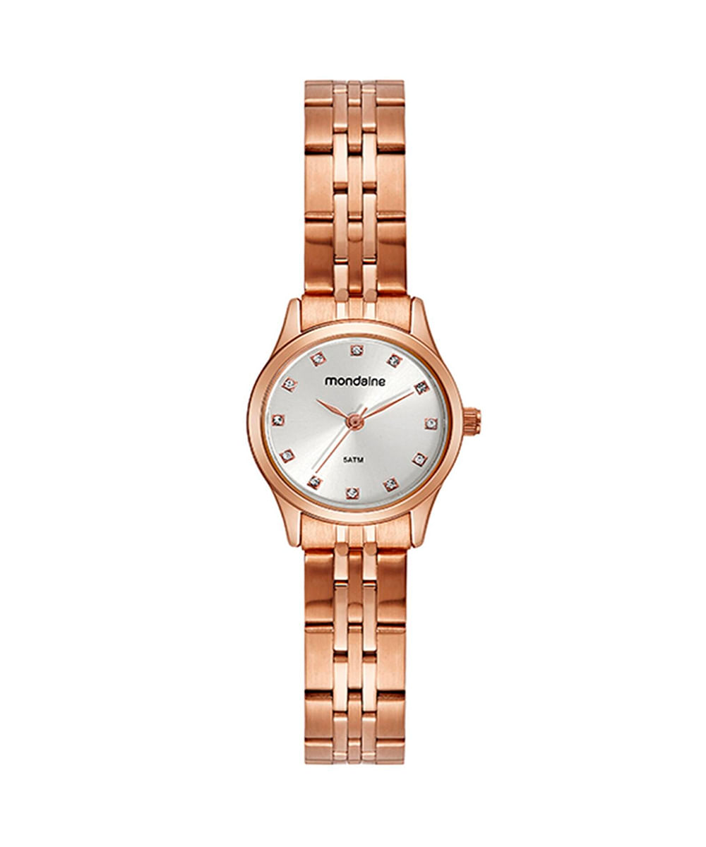 kit relógio feminino analógico mondaine  32493lpmvre3kl rosa