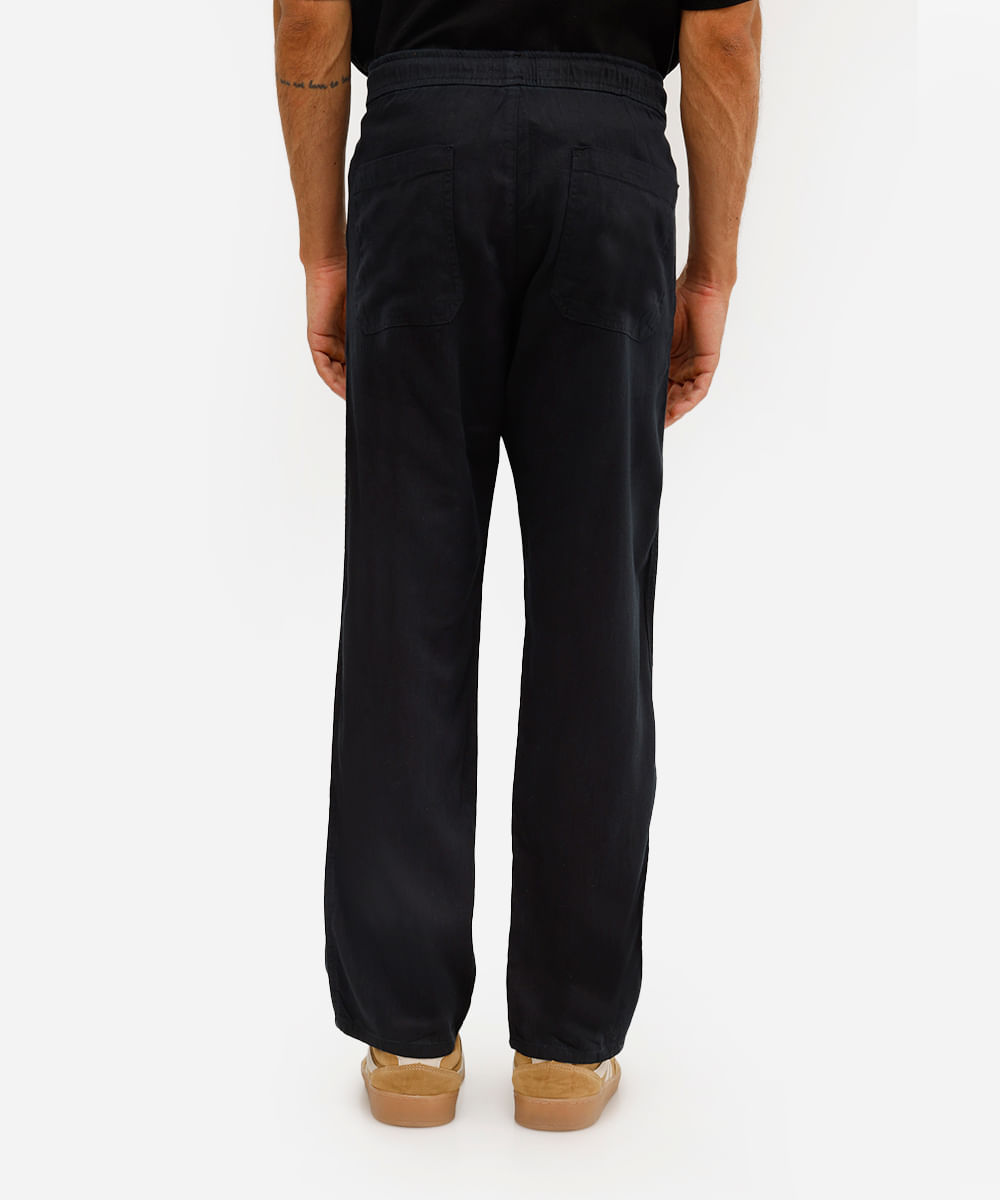 calça jogger masculina com linho preta