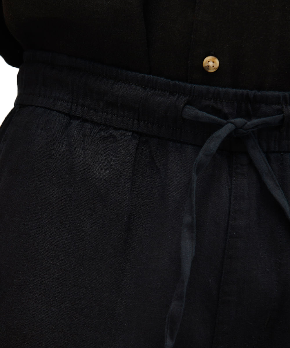 calça jogger masculina com linho preta