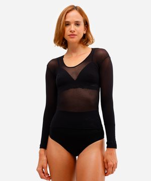 blusa segunda pele feminina fio 40 lupo preta