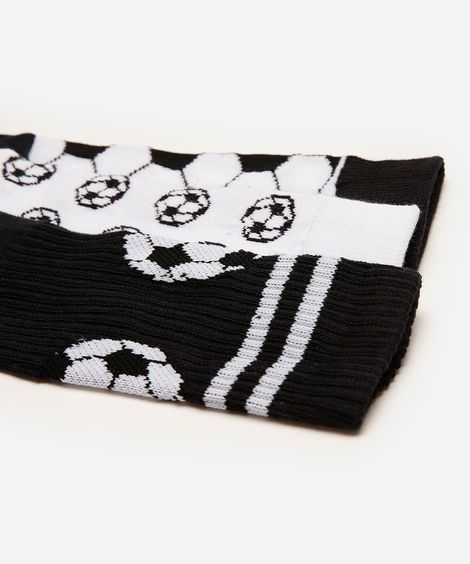 kit de 3 pares de meias futebol colorido