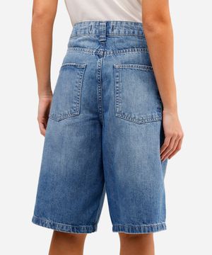 bermuda jorts feminina jeans azul